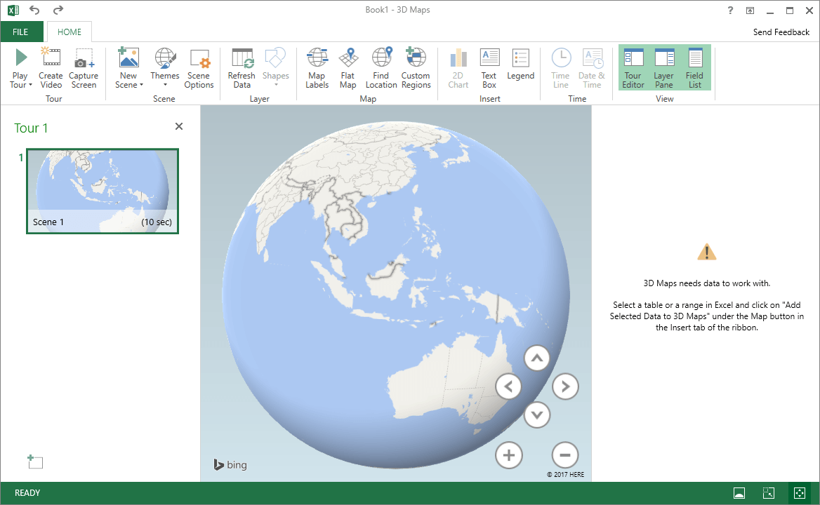 3D Maps Pada Microsoft Excel 2016