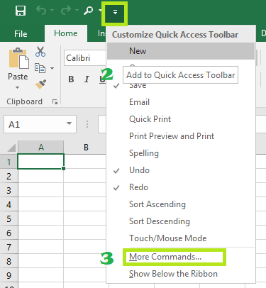 Quick Access Toolbar ialah toolbar yang memungkinkan anda mengakses perintah 5 Cara Menambah Quick Access Toolbar Pada Excel