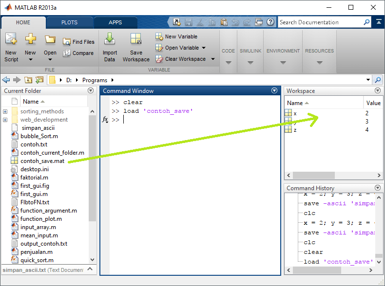 Mengimport variabel mat-file matlab