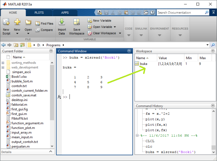 Cara Export dan Import (Input) Data Excel pada MATLAB - Advernesia