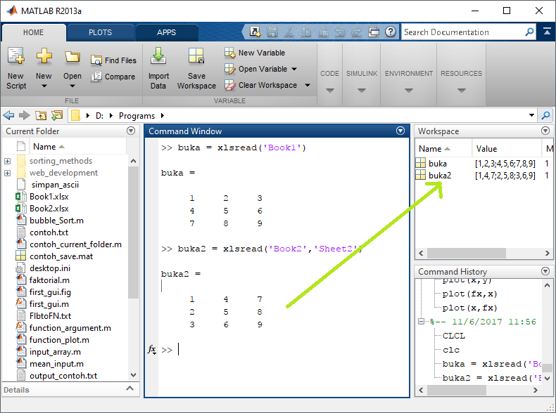 matlab read excel