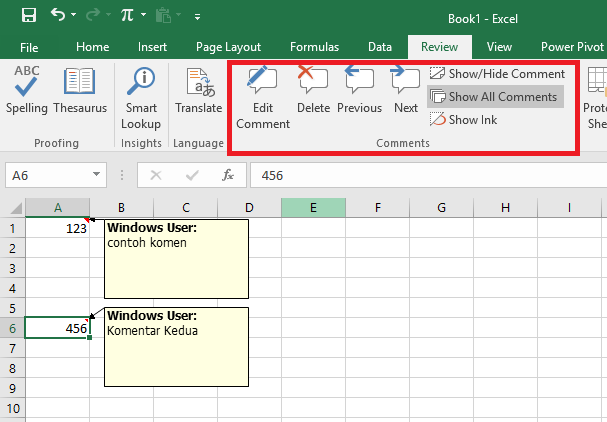 Cara Menyembunyikan dan Menampilkan Comment pada Excel