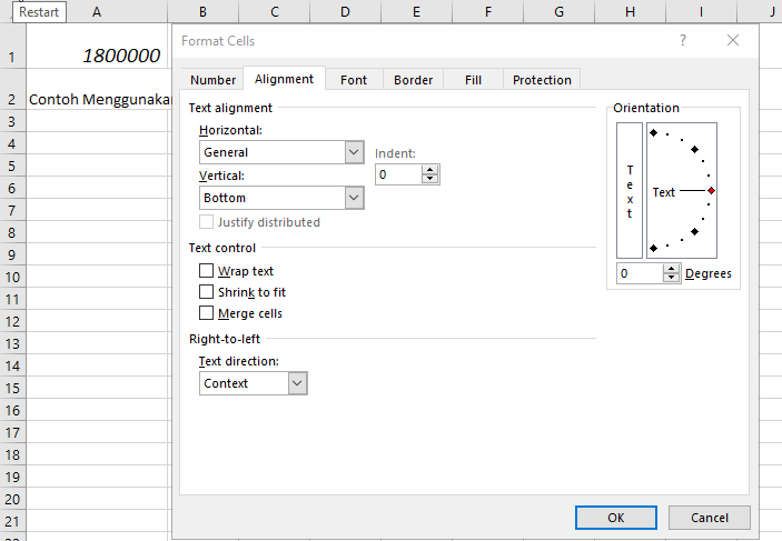 Cara Merubah Alignment Pada Excel