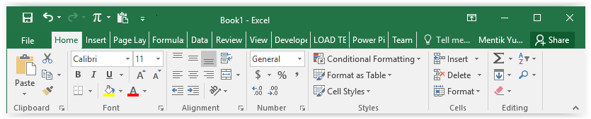 Format Sel Excel Pada Ribbon