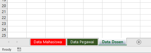 Merubah warna worksheet