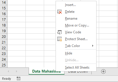 Pengertian Worksheet Excel ialah lembar kerja spreadsheet daerah data Tampilan, Bagian dan Pengertian Worksheet Microsoft Excel
