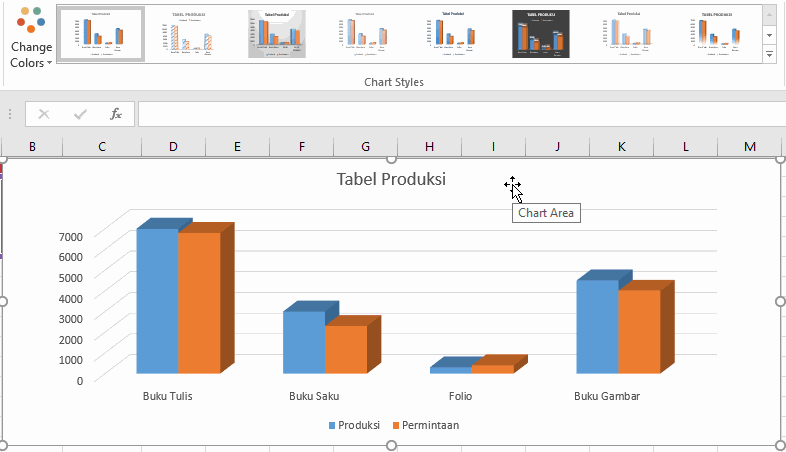 Mengubah Style Grafik Excel