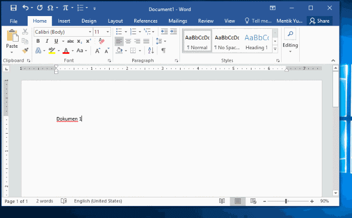 Cara membuat dokumen baru pada Microsoft Word