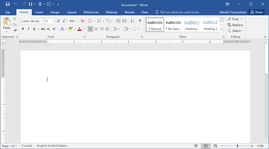 Tampilan Microsoft Word