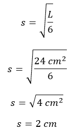 Menghitung panjang sisi kubus diketahui luas permukaan