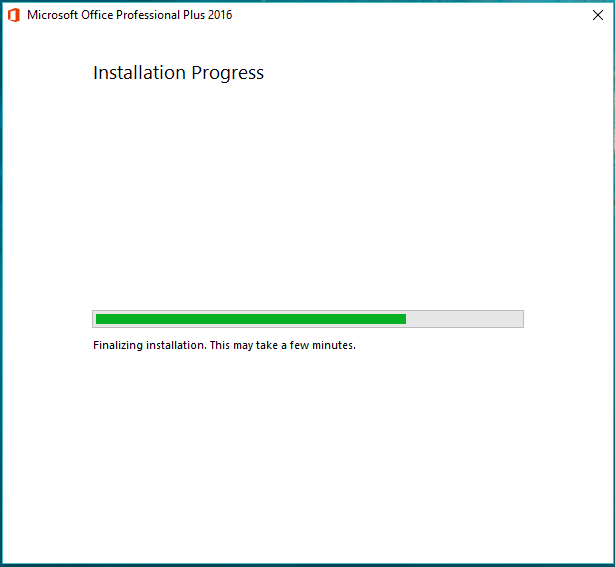 5).  Wait for the install process to complete