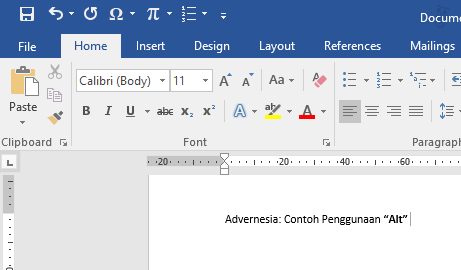 Contoh Menggunakan Shorcut Keyboard Microsoft Word