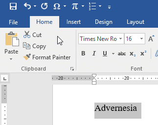 Perintah Paste di Microsoft Word
