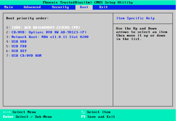 Tampilan Boot BIOS