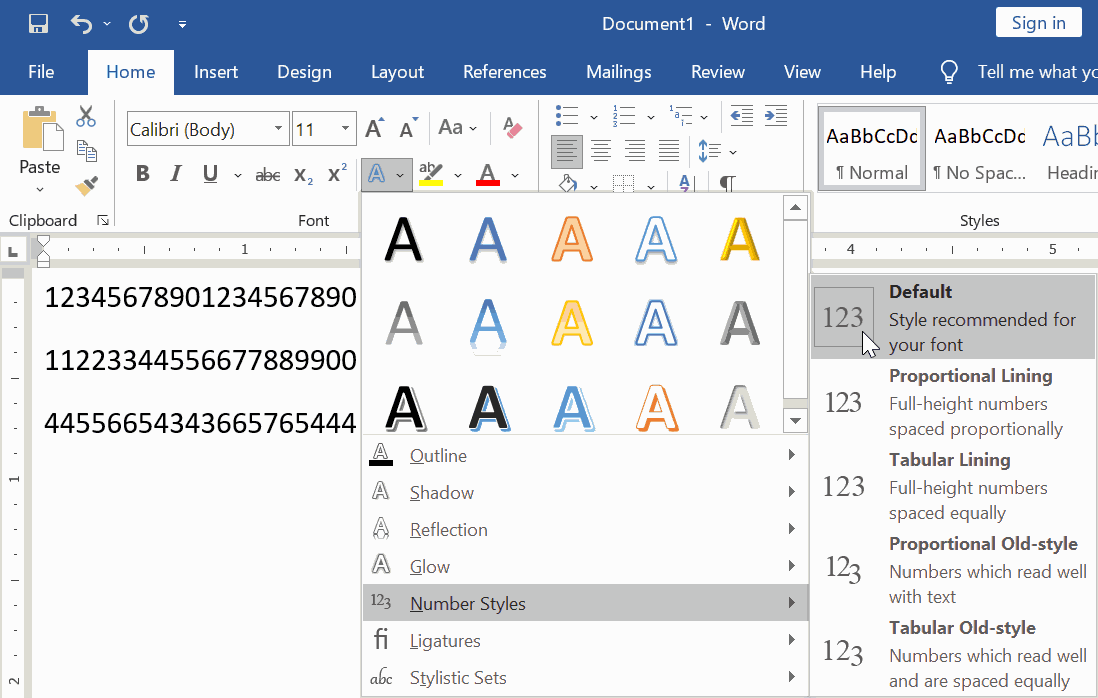 Cara Membuat Tipografi Number Style di Microsoft Word