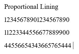 Contoh Number Style Proportional Lining di Microsoft Word
