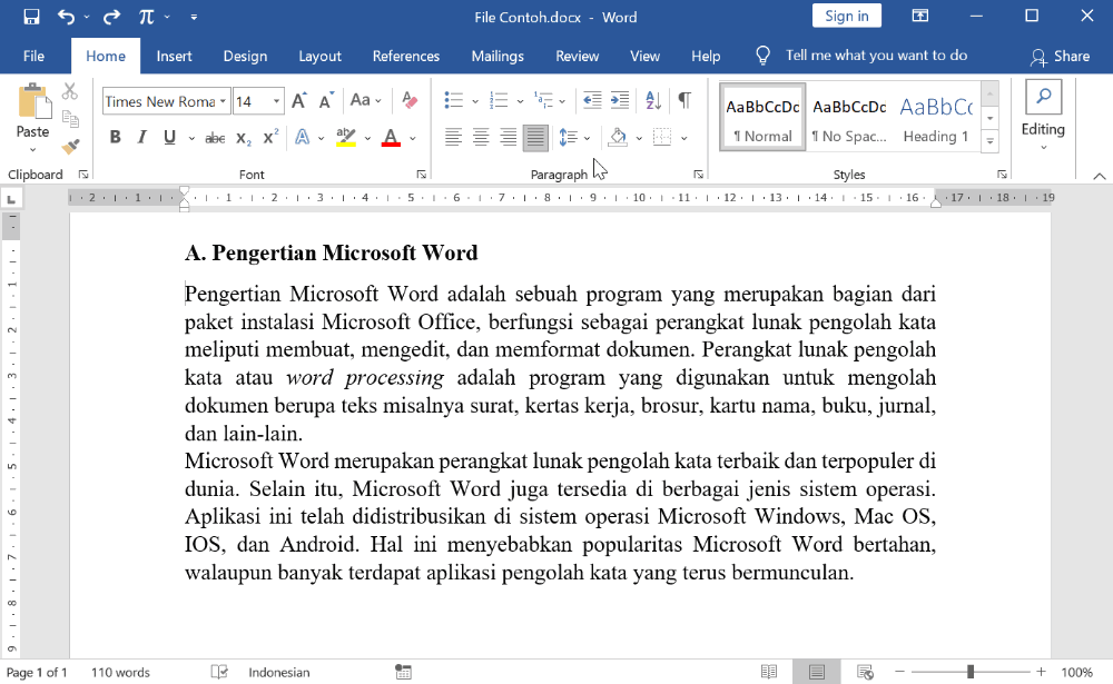 Menambah Spasi Setelah Paragraf di Microsoft Word