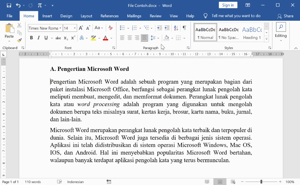 Menghapus Spasi Sebelum Paragraf di Microsoft Word