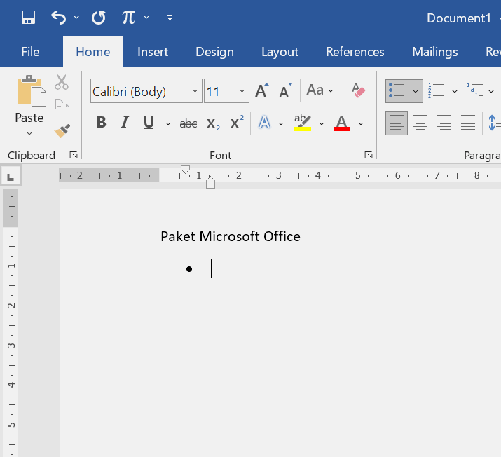 Mengisi daftar isian List Bullets di Microsoft Word